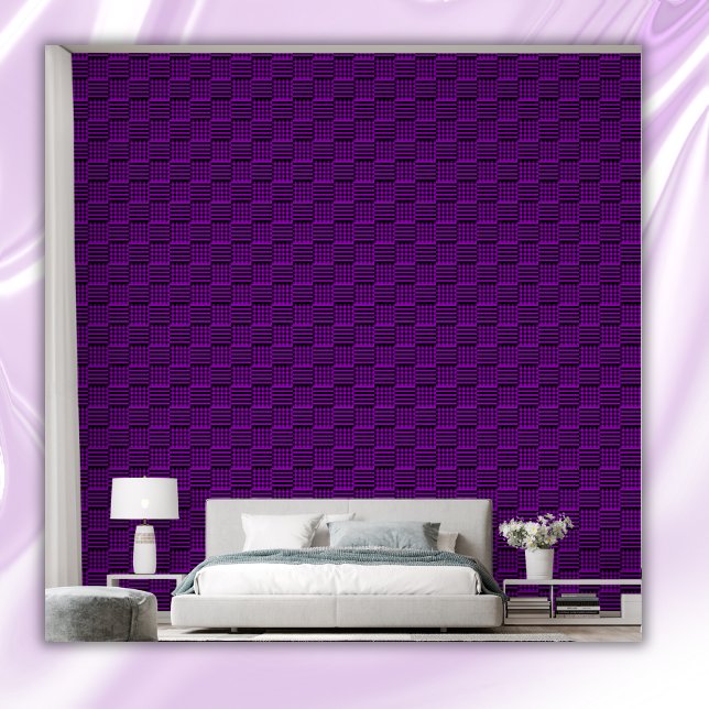 Purple & Black Buffalo Plaid & Stripes | Wallpaper (Creator Uploaded)