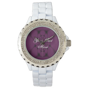 Purple Black Butterfly Petal Watch