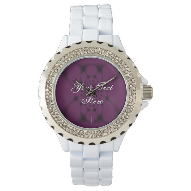 Purple Black Butterfly Petal  Watch (Front)