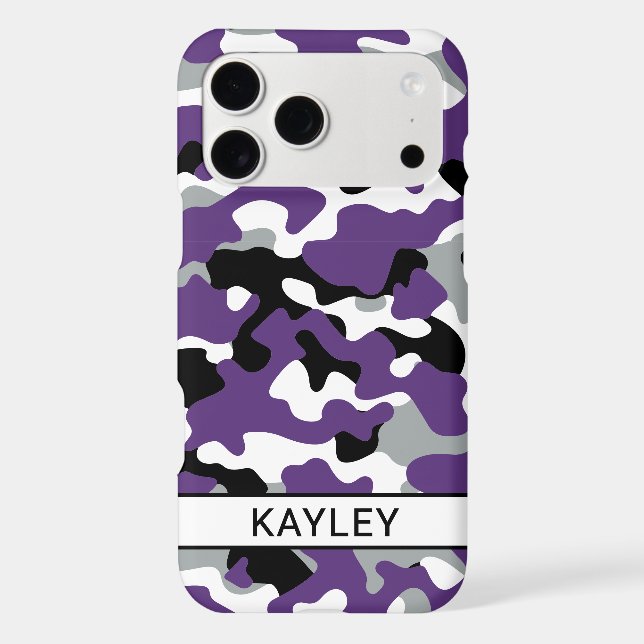 Purple Black Camouflage Personalized (Back)