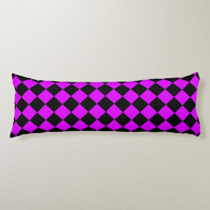 Purple Black Chequered Diamond Pattern Body Cushion