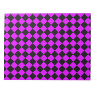 Purple Black Chequered Diamond Pattern Notepad