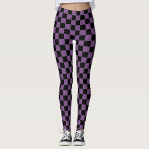 Purple & Black Chequered Leggings