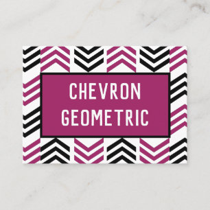 Purple Black Chevron Geometric Business Card