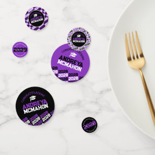 Purple Black Class of ANY YEAR Personalised Party Confetti