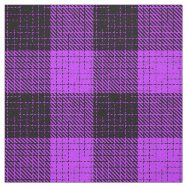  Purple Black Crosshatch Buffalo Check Fabric (Swatch)