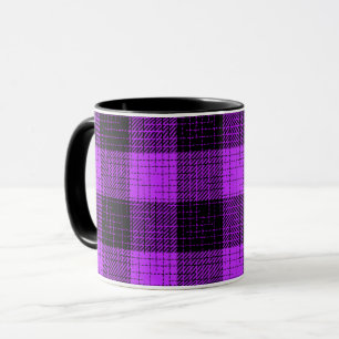 Purple Black Crosshatch Buffalo Check Mug