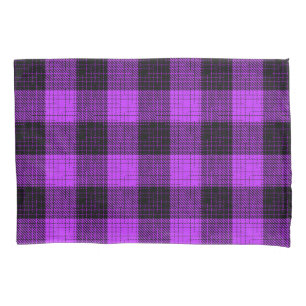 Purple Black Crosshatch Buffalo Check Pillowcase
