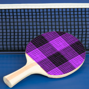  Purple Black Crosshatch Buffalo Check Ping Pong Paddle