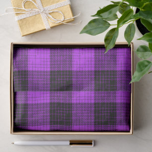 Purple Black Crosshatch Buffalo Check Tissue Paper