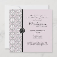 Purple & Black Damask Baroque Sweet 16 Party
