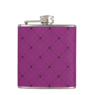PURPLE & BLACK DIAMOND PATTERNS HIP FLASK