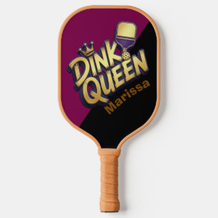 Purple & Black Dink Queen Personalised Name Pickleball Paddle