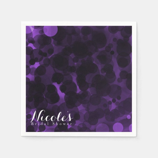 Purple & Black Dots Modern Chic Party Custom Chic Napkin (Front)