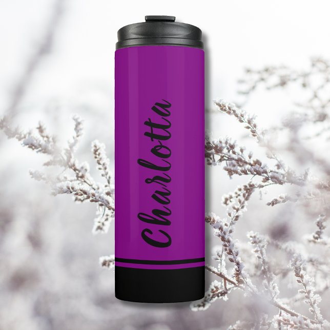 Purple Black Elegant Minimal Customised Thermal Tumbler (Creator Uploaded)