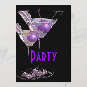 Purple black elegant party invitation