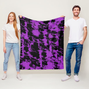 Purple Black Fleece Blanket