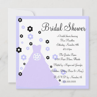 Purple & Black Floral Bridal Shower Invitation