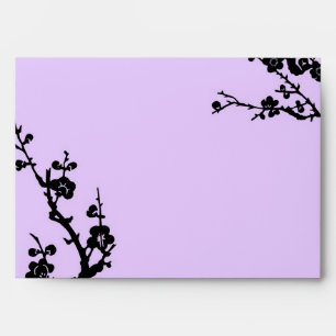 Purple Black Floral Envelope
