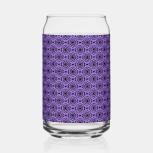 Purple Black Flower Seamless Pattern Can Glass