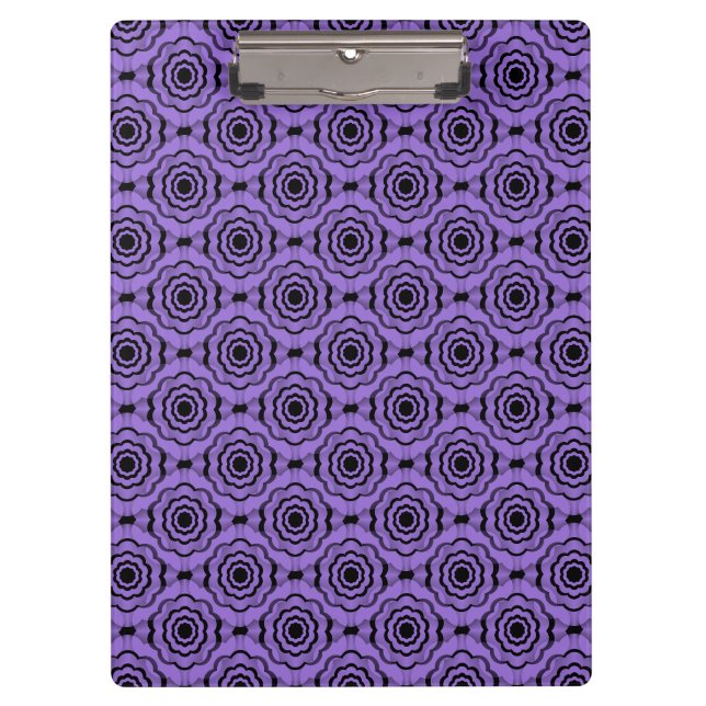 Purple Black Flower Seamless Pattern Clipboard (Front)