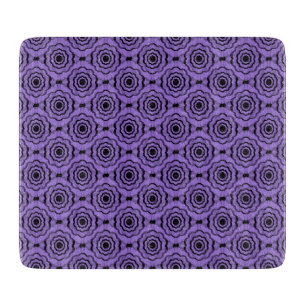 Purple Black Flower Seamless Pattern Cutting Board