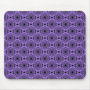 Purple Black Flower Seamless Pattern Mouse Pad