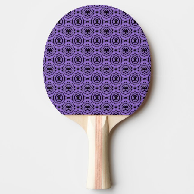 Purple Black Flower Seamless Pattern Ping Pong Paddle (Front)