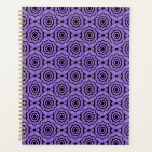 Purple Black Flower Seamless Pattern Planner