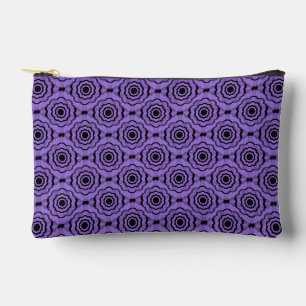 Purple Black Flower Seamless Pattern Small Accessory Pouch