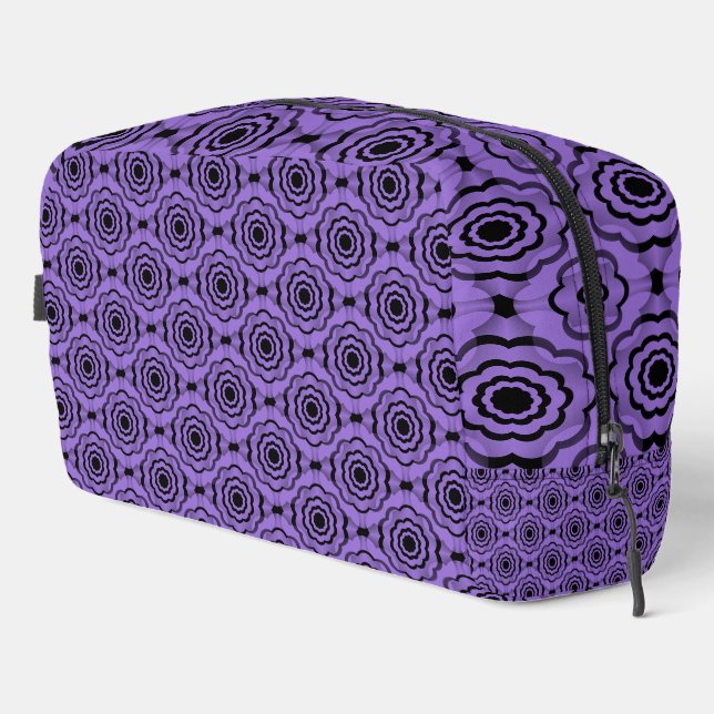 Purple Black Flower Seamless Pattern Toiletry Bag (Right Corner)
