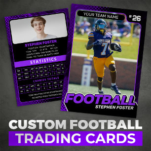 Purple & Black Football Trading Card Custom Player
