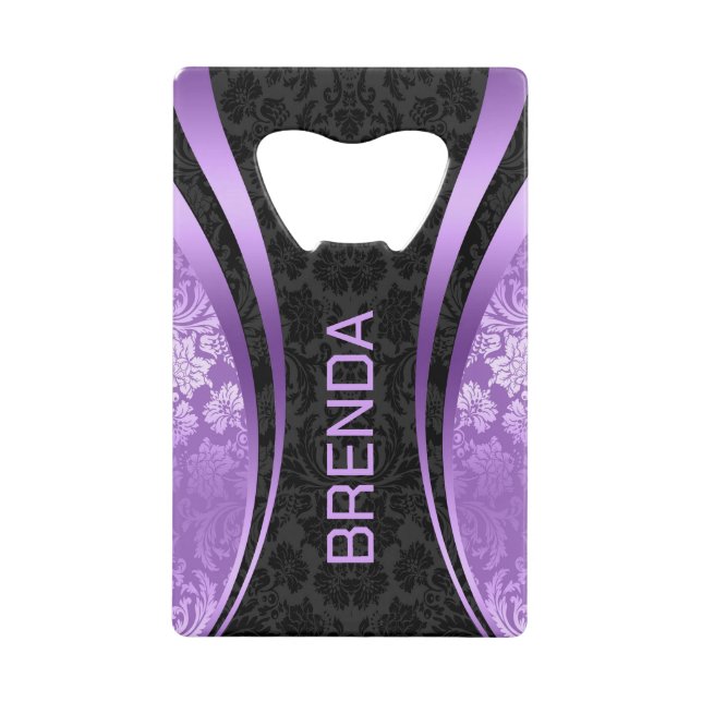 Purple & Black Geometric Design Damask Accent (Front)