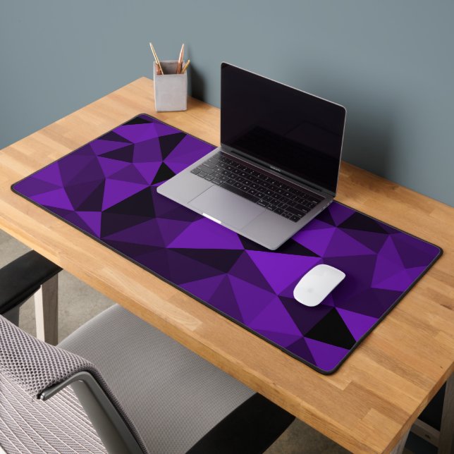 Purple black geometric mesh pattern desk mat (Office 2)