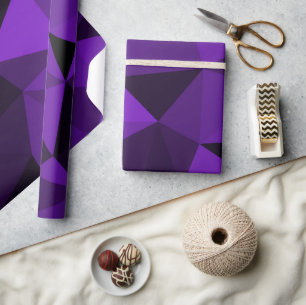 Purple black geometric mesh pattern wrapping paper