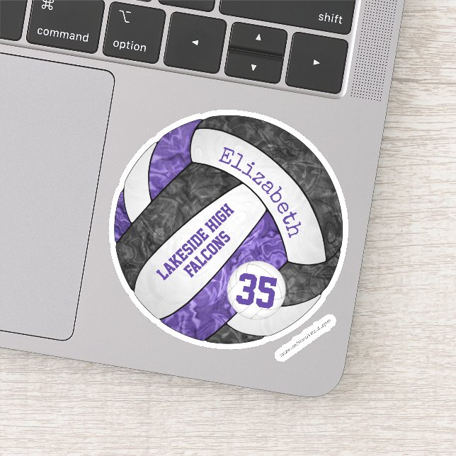 purple black girly volleyball club team colours (Detail)