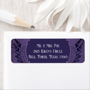 Purple & Black Gothic Vintage Return Address Label
