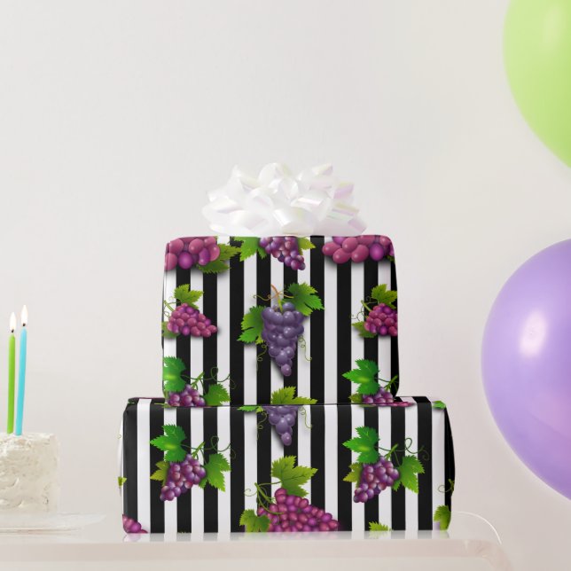 Purple black grape pattern wrapping paper (Party Gifts)