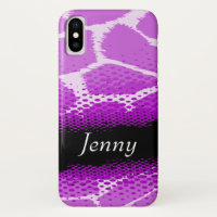 Purple & black graphic animal print iphone case