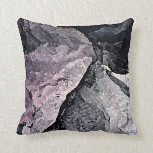 Purple, Black & Grey Abstract Cushion