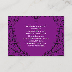 Purple & Black Heart Gothic Wedding Enclosure Card