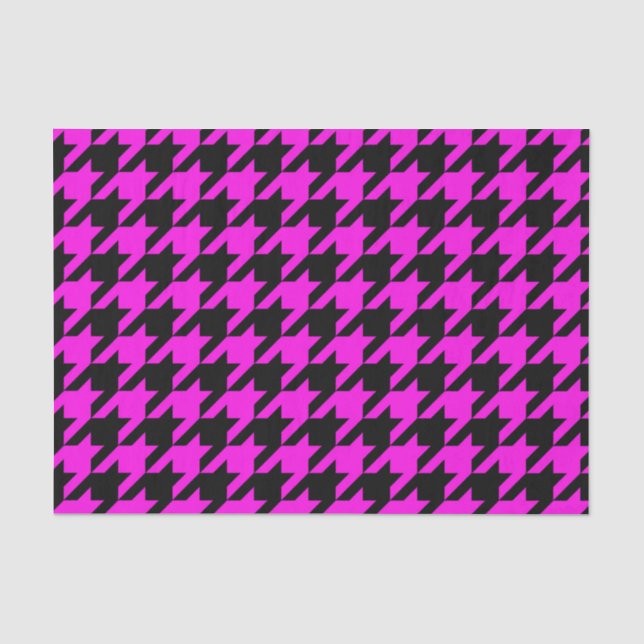 Purple Black Houndstooth Check Tissue Paper (Front)