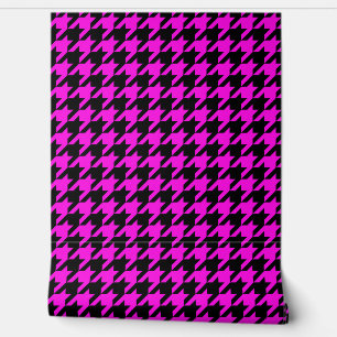 Purple Black Houndstooth Check Wallpaper