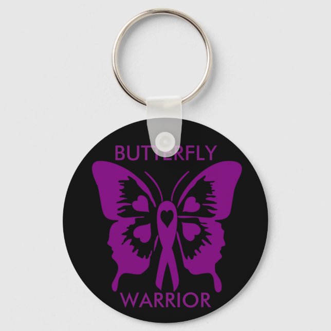 Purple/Black key chain Butterfly Warrior (Front)