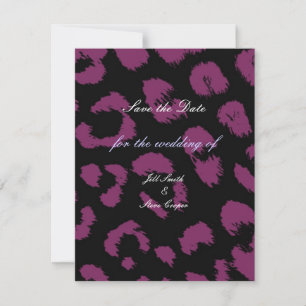 Purple Black Leopard Pattern Save the Date