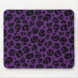 Purple Black Leopard Print Mouse Pad