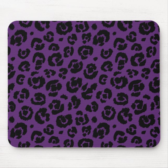 Purple Black Leopard Print Mouse Pad (Front)