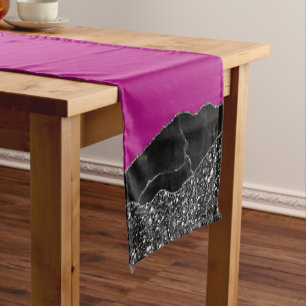 PURPLE BLACK MARBLE AGATE Table Runner