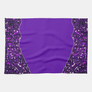 PURPLE BLACK MARBLE AGATE Table Runner Tea Towel