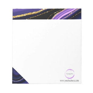 Purple Black Marble Business Branding Notepad